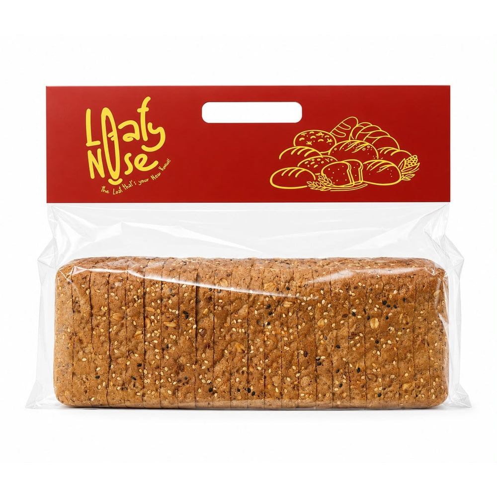 Brown toast with whole grains